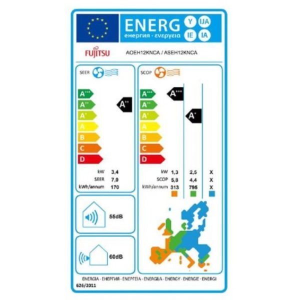 Fujitsu Κλιματιστικό ECO Series KN- ASEH12KNCA Inverter 12000 BTU A++/A+++